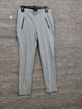 Massimo Fabbro Dress Pants Womens 8 Black Check Ponte Skinny Stretch Zip Pockets